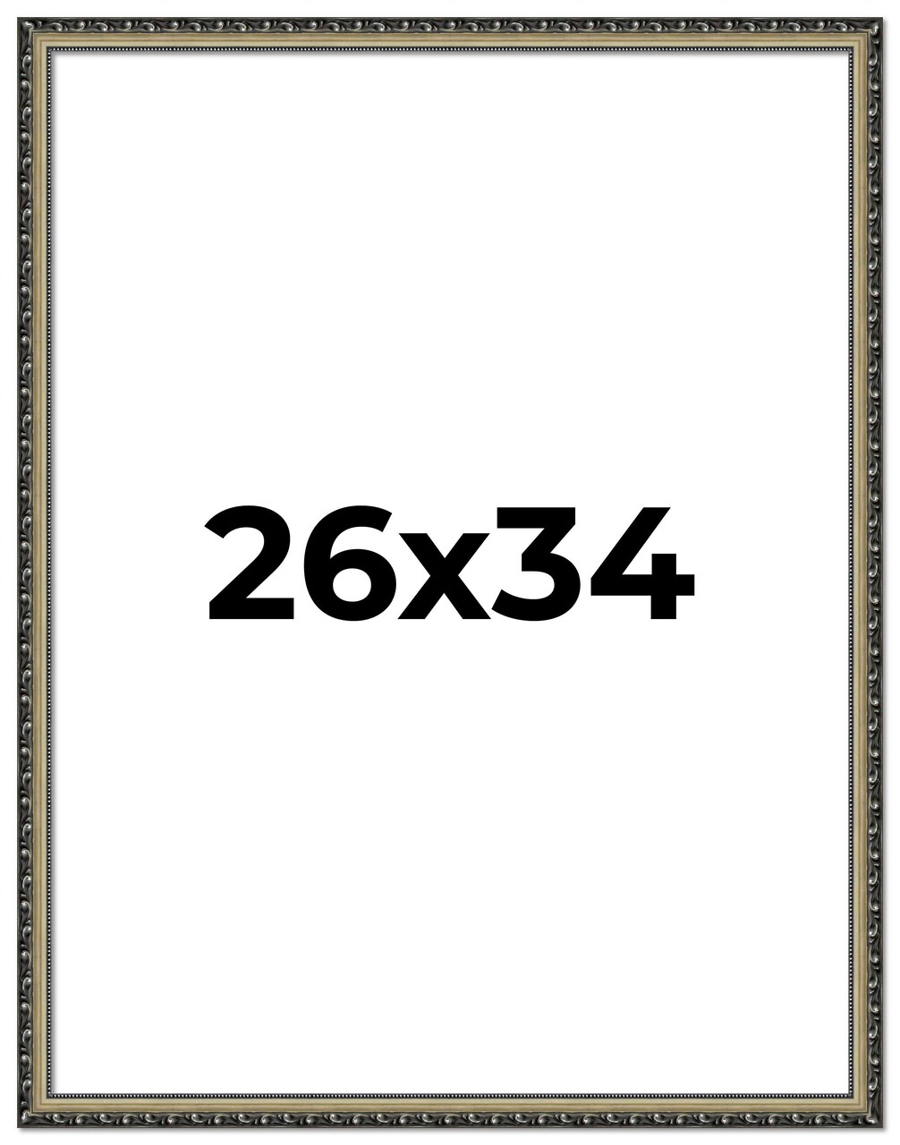 26x34 Museum-Quality Picture Frame with UV-Resistant Acrylic & Acid-Free Backing, Available in 4 Finishes - Gold, Silver, Bronze, and Black